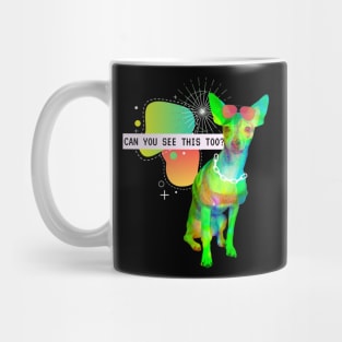 Chihuahua See This Vaporwave Party Techno Glitch Mug